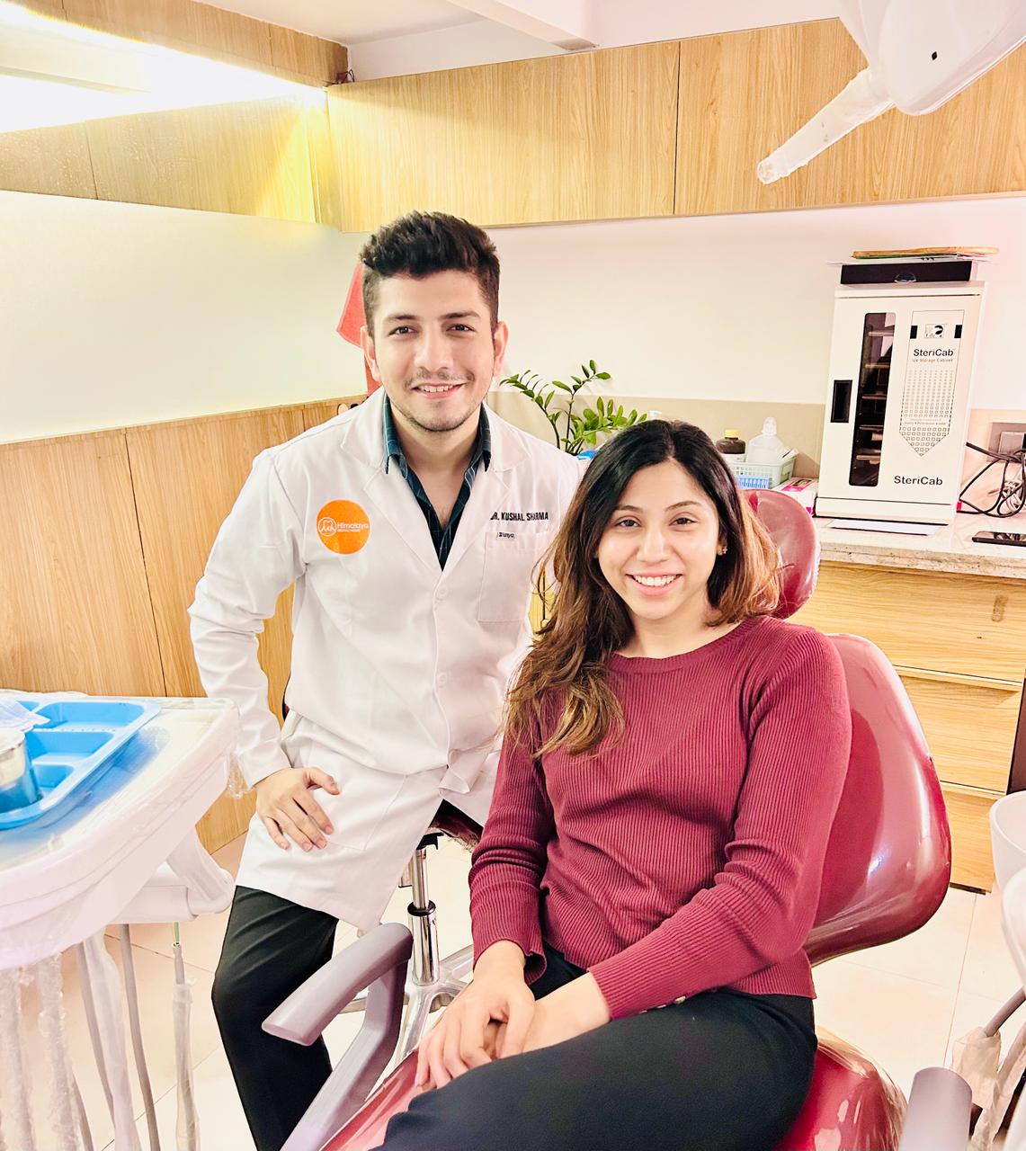 Dr. Kushal Sharma with a patient at Himalaya Dental House